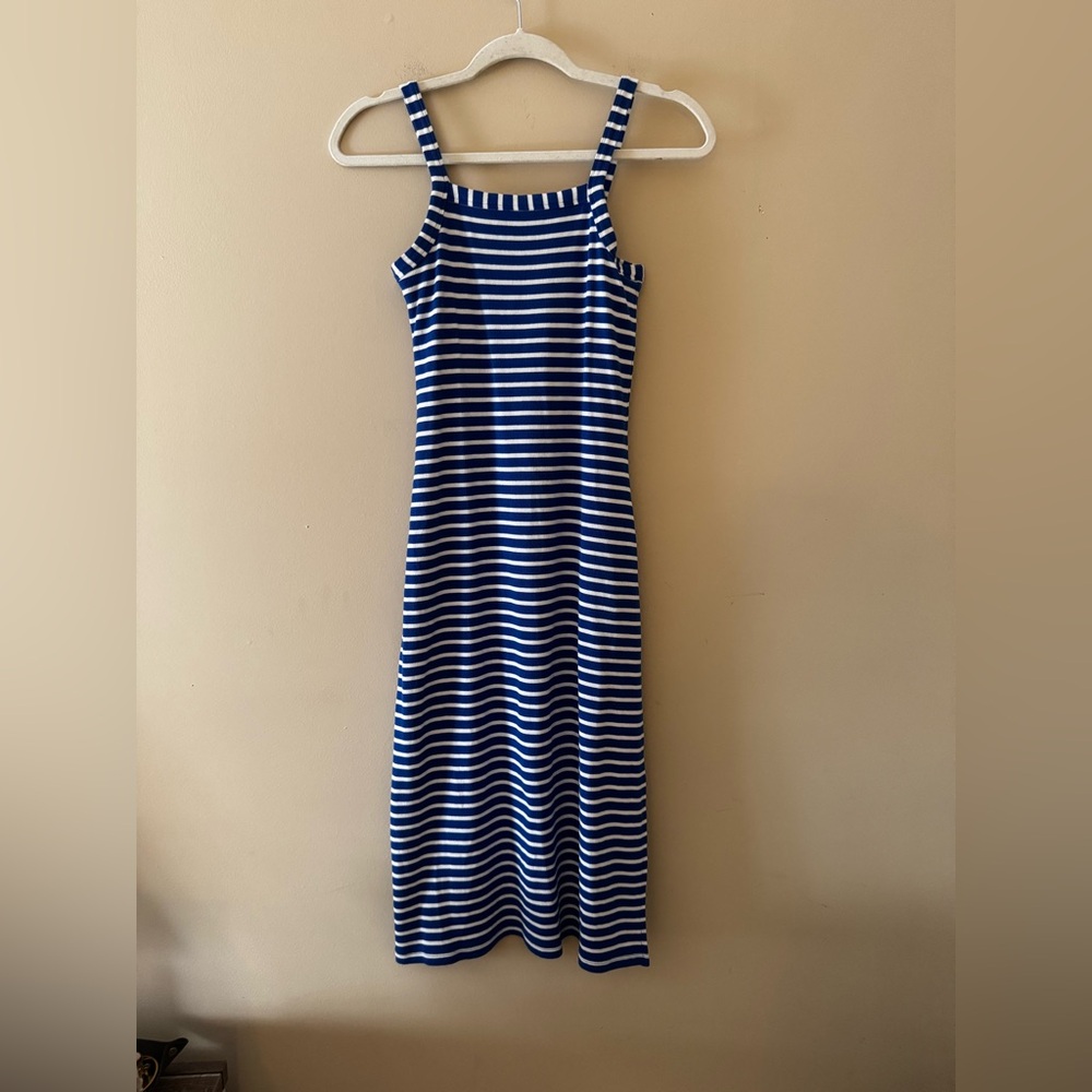 LOFT Vibrant Blue Striped Dress